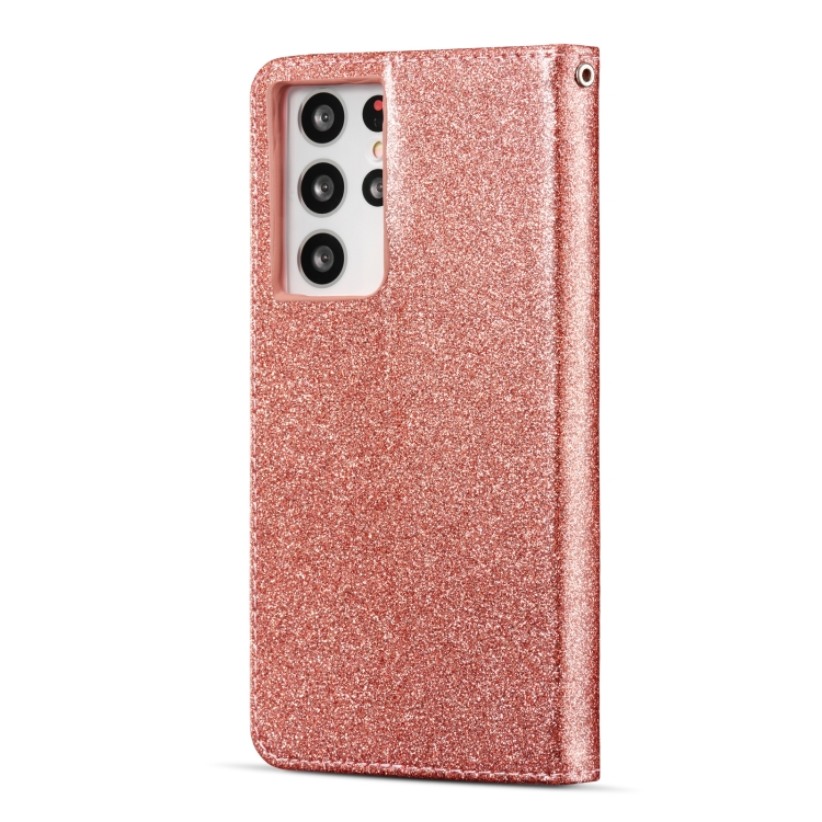 For Samsung Galaxy S21 Ultra 5G Glitter Powder Love Leather Phone Case(Pink) For Samsung Galaxy S21 Ultra 5G Glitter Powder Love Leather Phone Case(Pink)