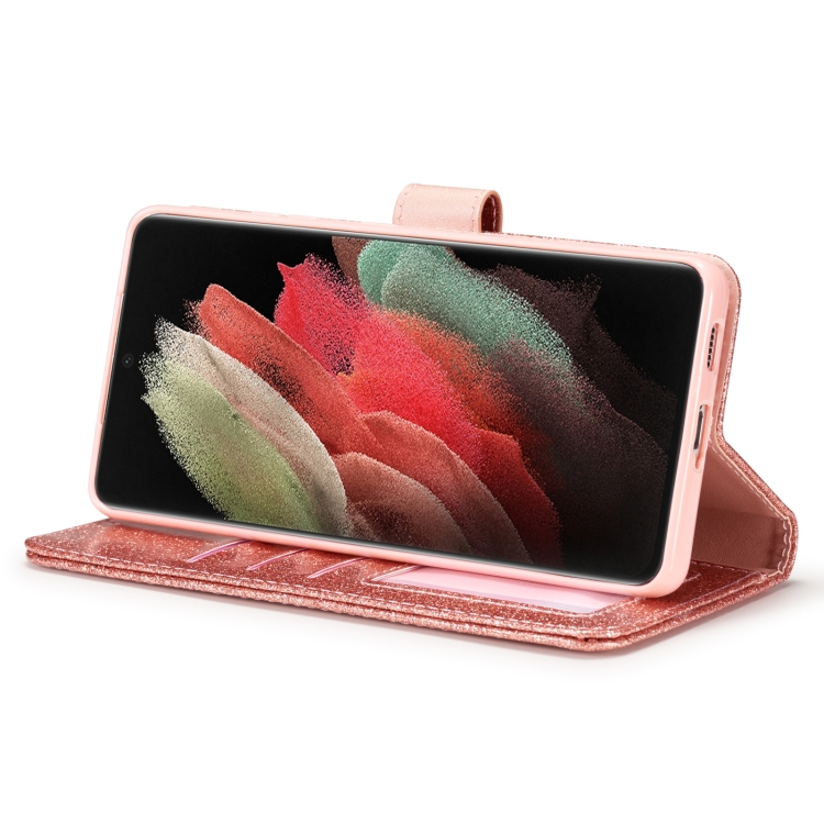 For Samsung Galaxy S21 Ultra 5G Glitter Powder Love Leather Phone Case(Pink) For Samsung Galaxy S21 Ultra 5G Glitter Powder Love Leather Phone Case(Pink)