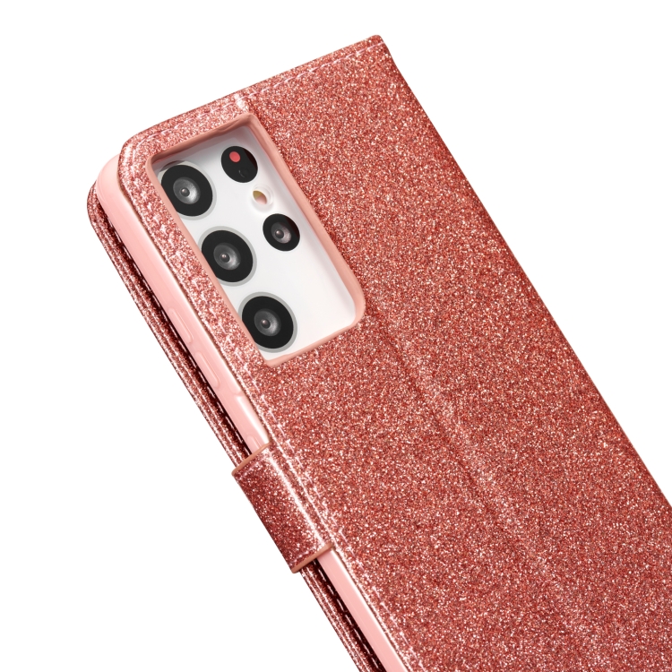 For Samsung Galaxy S21 Ultra 5G Glitter Powder Love Leather Phone Case(Pink) For Samsung Galaxy S21 Ultra 5G Glitter Powder Love Leather Phone Case(Pink)