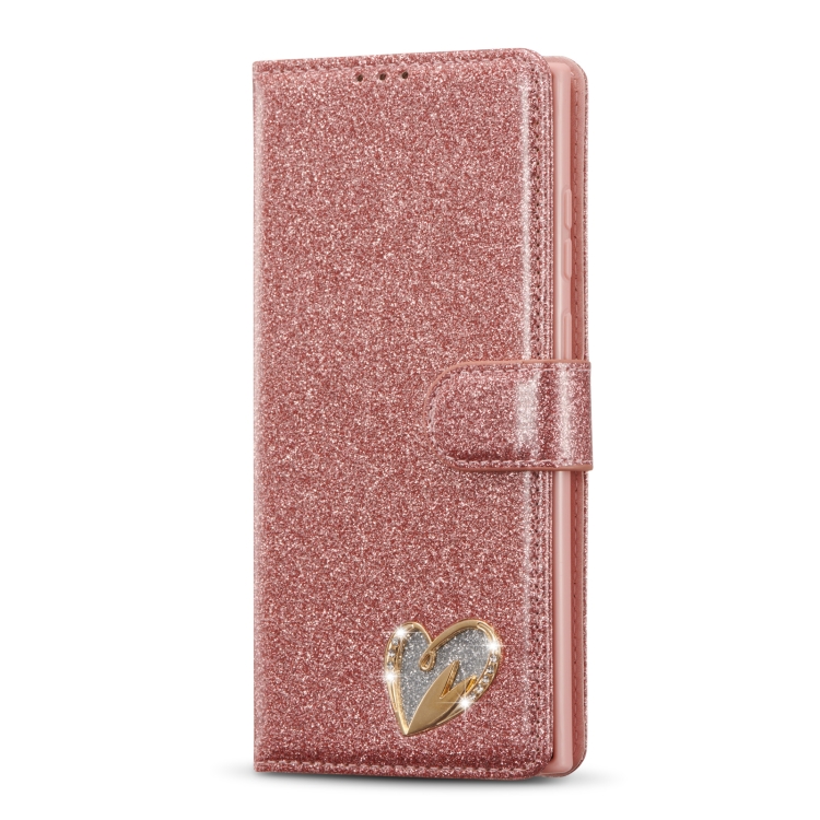 For Samsung Galaxy S22 5G Glitter Powder Love Leather Phone Case(Pink) For Samsung Galaxy S22 5G Glitter Powder Love Leather Phone Case(Pink)