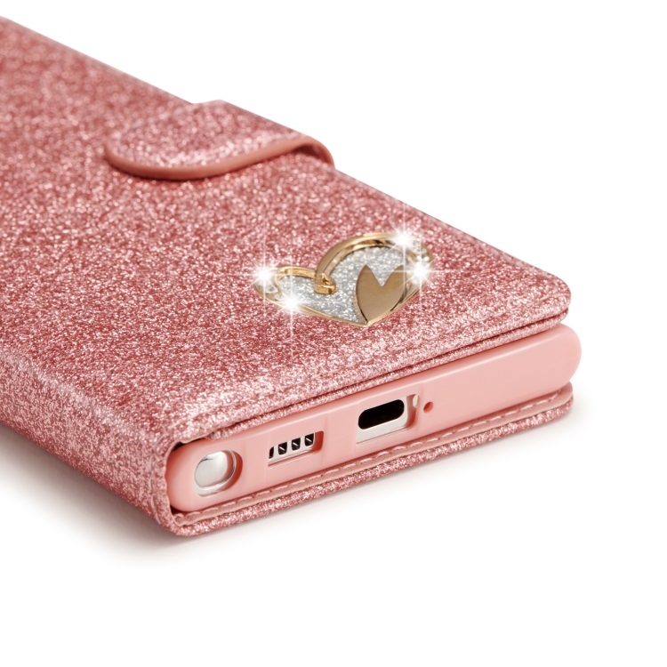 For Samsung Galaxy S22 5G Glitter Powder Love Leather Phone Case(Pink) For Samsung Galaxy S22 5G Glitter Powder Love Leather Phone Case(Pink)