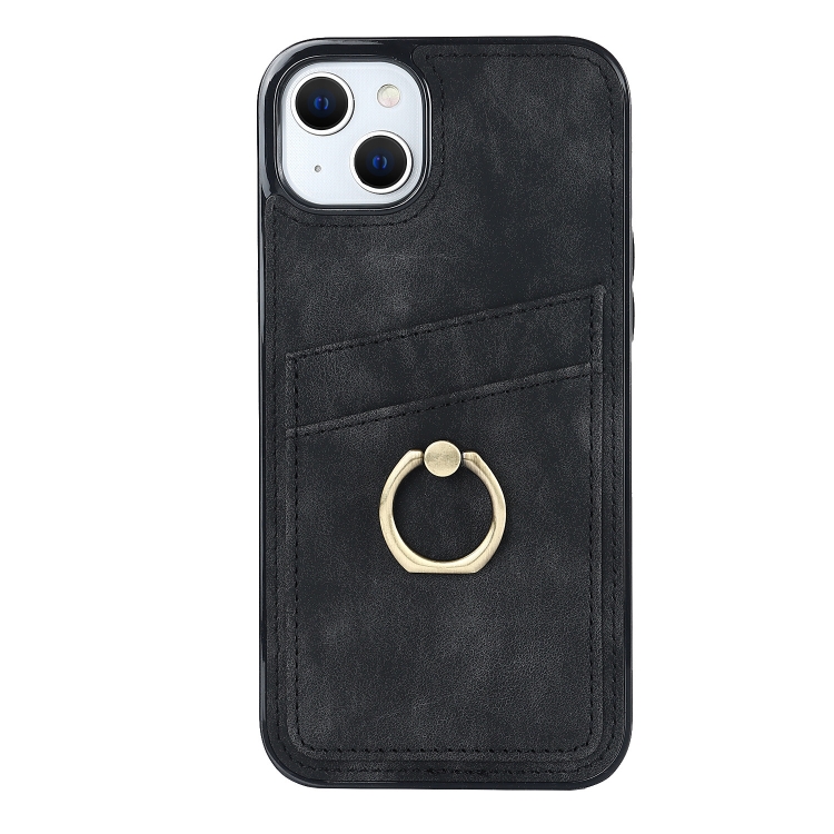 Luxury Retro Patch Leather Ring Holder Square Phone Case for iPhone –  joonboom