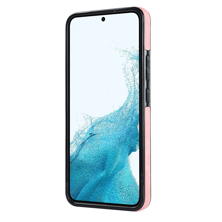 For Samsung Galaxy S22 5G Vintage Patch Leather Phone Case with Ring Holder(Pink) For Samsung Galaxy S22 5G Vintage Patch Leather Phone Case with Ring Holder(Pink)