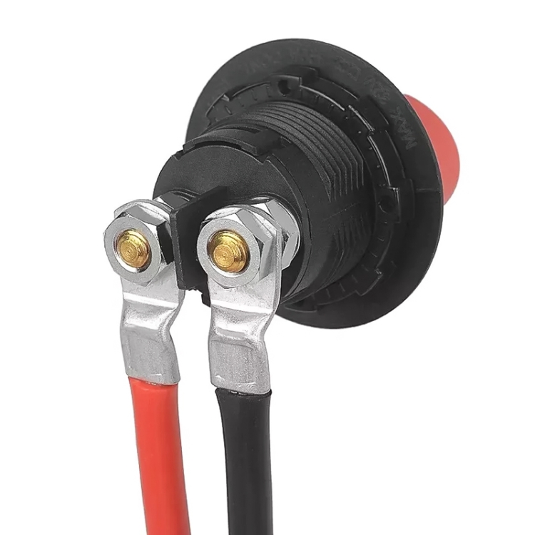 Câbles de batterie LDOPTO 6 AWG 50,8 cm pour batterie de voiture avec  terminaux, câbles onduleurs de batterie en cuivre étamé rouge + noir pour