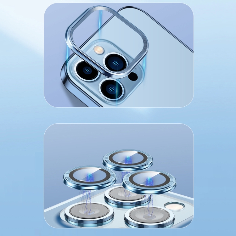 For iPhone 14 Pro 9D Plated Lens Film Clear Phone Case(Sierra Blue) For iPhone 14 Pro 9D Plated Lens Film Clear Phone Case(Sierra Blue)