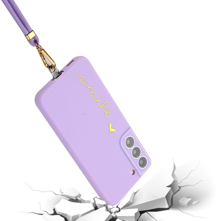 For Samsung Galaxy S22 5G Gilding Line TPU Phone Case with Strap(Light Purple) For Samsung Galaxy S22 5G Gilding Line TPU Phone Case with Strap(Light Purple)