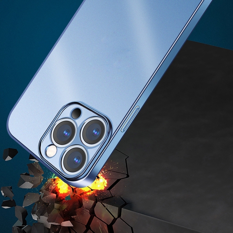 For iPhone 14 Wing Plating Translucent Frosted Phone Case (Navy Blue) For iPhone 14 Wing Plating Translucent Frosted Phone Case (Navy Blue)