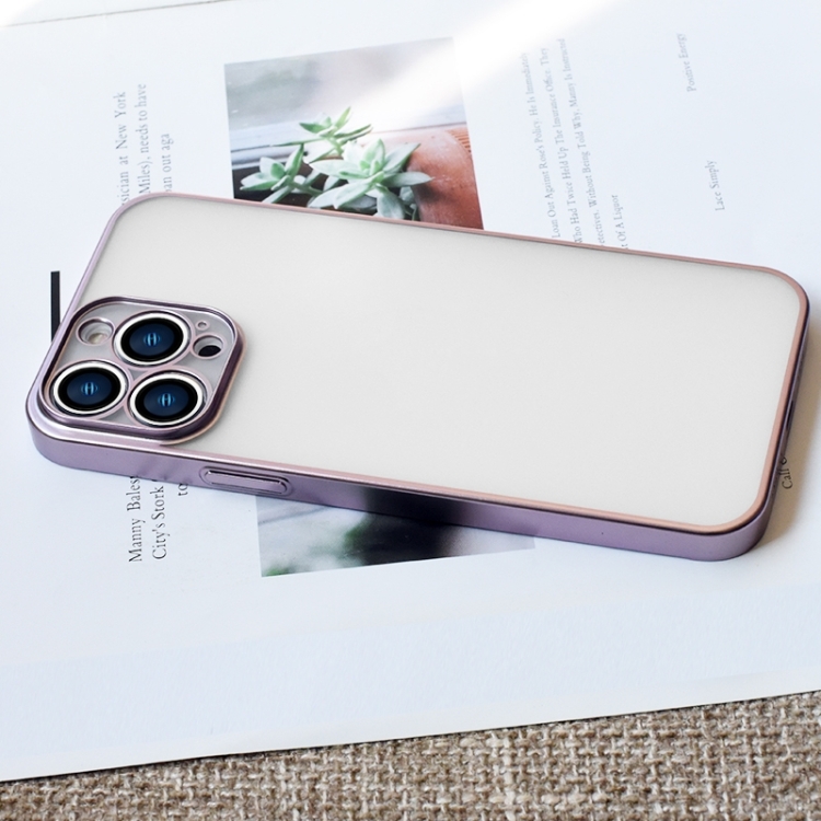 For iPhone 14 Plus Wing Plating Translucent Frosted Phone Case (Pink) For iPhone 14 Plus Wing Plating Translucent Frosted Phone Case (Pink)
