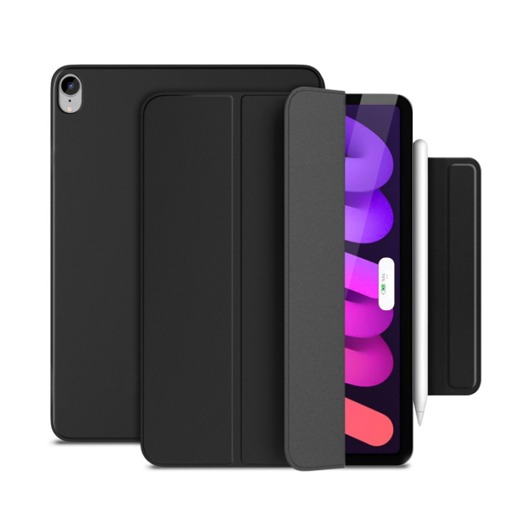 For iPad mini 6 / mini 2024 3-fold Double-sided Clip Buckle Magnetic Smart Tablet Case(Black) For iPad mini 6 / mini 2024 3-fold Double-sided Clip Buckle Magnetic Smart Tablet Case(Black)
