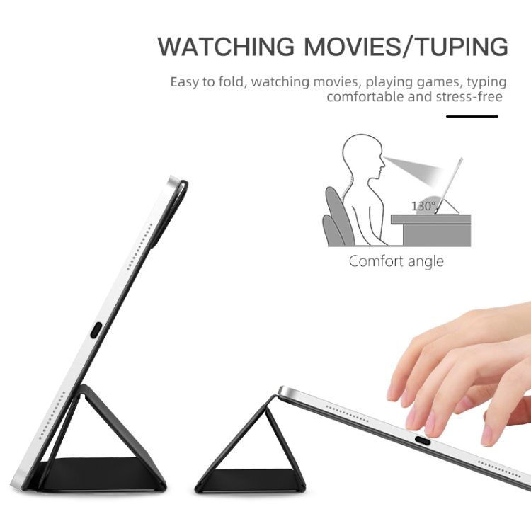 For iPad 10th Gen 10.9 2022 3-fold Double-sided Clip Buckle Magnetic Smart Tablet Case(Black) For iPad 10th Gen 10.9 2022 3-fold Double-sided Clip Buckle Magnetic Smart Tablet Case(Black)