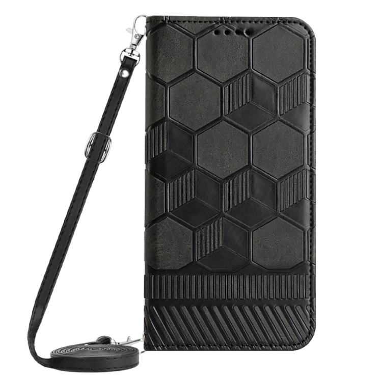 For Samsung Galaxy S22+ 5G Crossbody Football Texture Magnetic PU Phone Case(Black) For Samsung Galaxy S22+ 5G Crossbody Football Texture Magnetic PU Phone Case(Black)