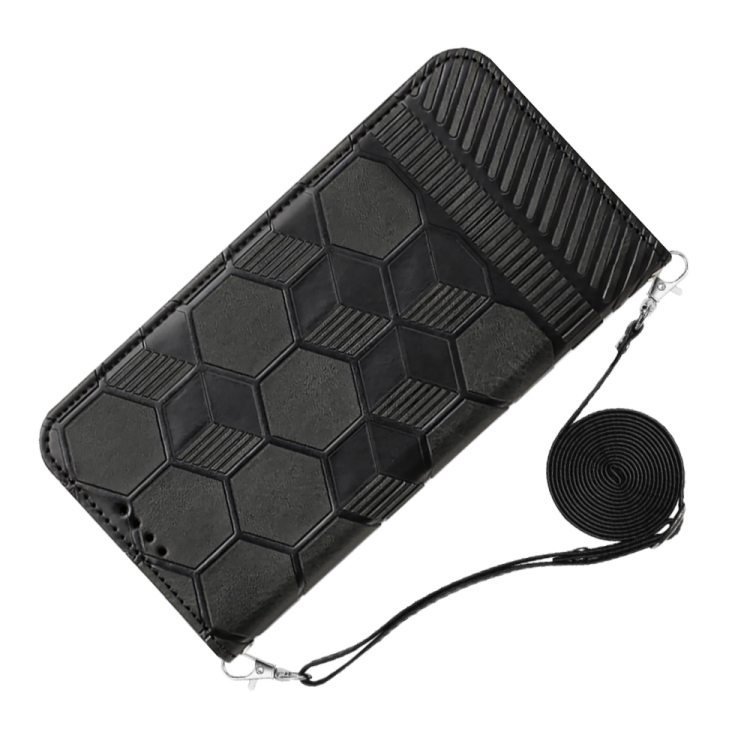 For Samsung Galaxy S22+ 5G Crossbody Football Texture Magnetic PU Phone Case(Black) For Samsung Galaxy S22+ 5G Crossbody Football Texture Magnetic PU Phone Case(Black)