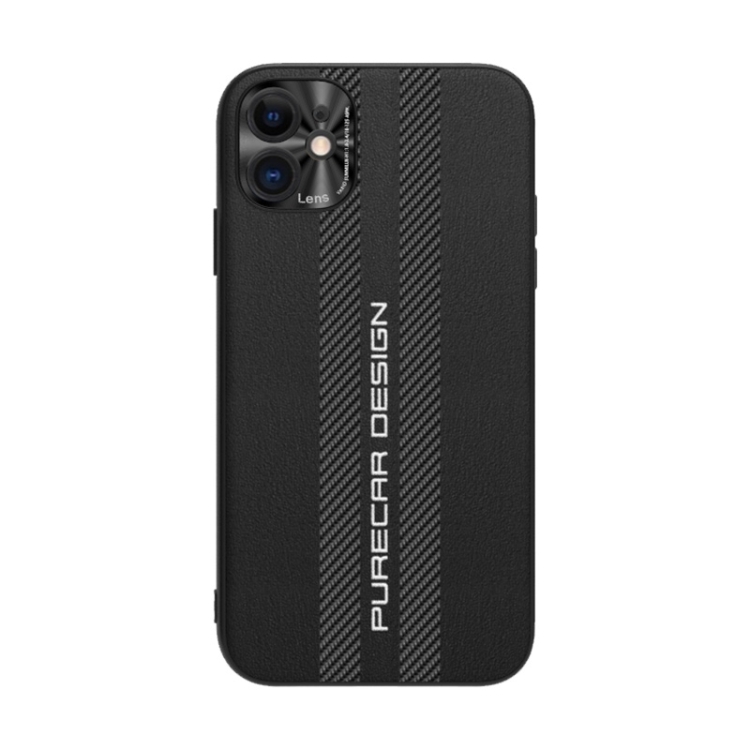 For iPhone 11 Carbon Fiber Texture Plain Leather Phone Case (Black) For iPhone 11 Carbon Fiber Texture Plain Leather Phone Case (Black)
