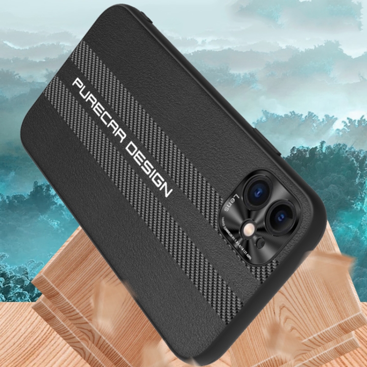 For iPhone 11 Carbon Fiber Texture Plain Leather Phone Case (Black) For iPhone 11 Carbon Fiber Texture Plain Leather Phone Case (Black)
