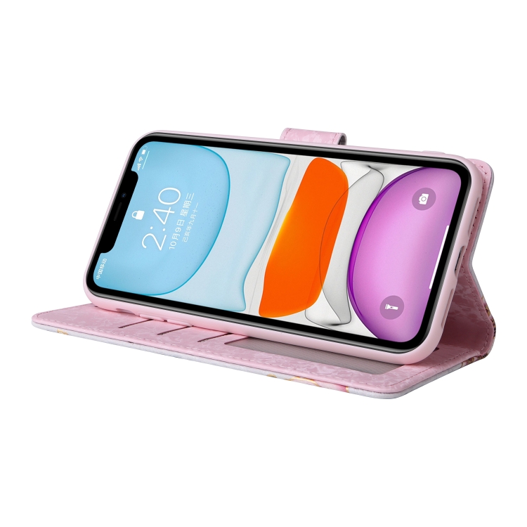For iPhone 11 Bronzing Painting RFID Leather Case (Pastoral Rose) For iPhone 11 Bronzing Painting RFID Leather Case (Pastoral Rose)