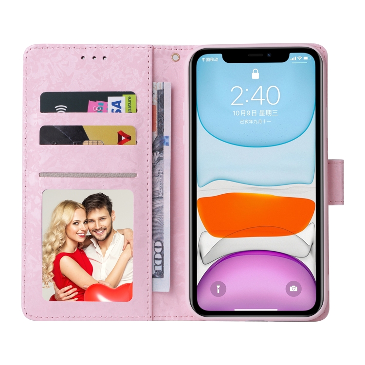 For iPhone 11 Bronzing Painting RFID Leather Case (Pastoral Rose) For iPhone 11 Bronzing Painting RFID Leather Case (Pastoral Rose)