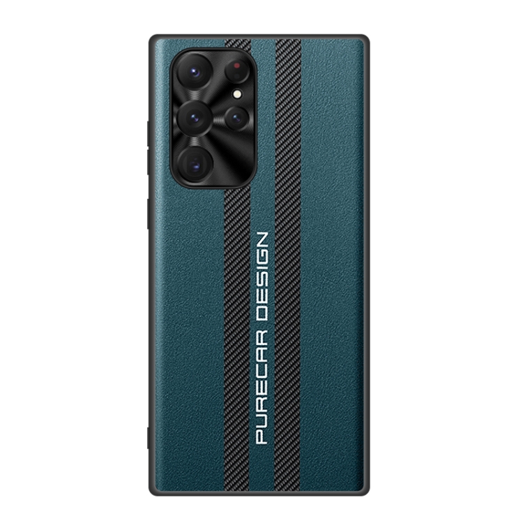 For Samsung Galaxy S22 5G Carbon Fiber Texture Plain Leather Phone Case(Dark Green) For Samsung Galaxy S22 5G Carbon Fiber Texture Plain Leather Phone Case(Dark Green)