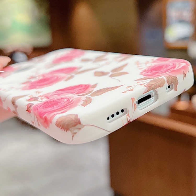 For iPhone 12 Small Floral TPU Phone Case(Purple Red)
