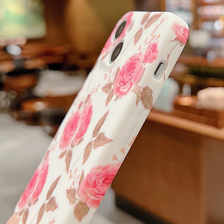 For iPhone 12 Small Floral TPU Phone Case(Purple Red)