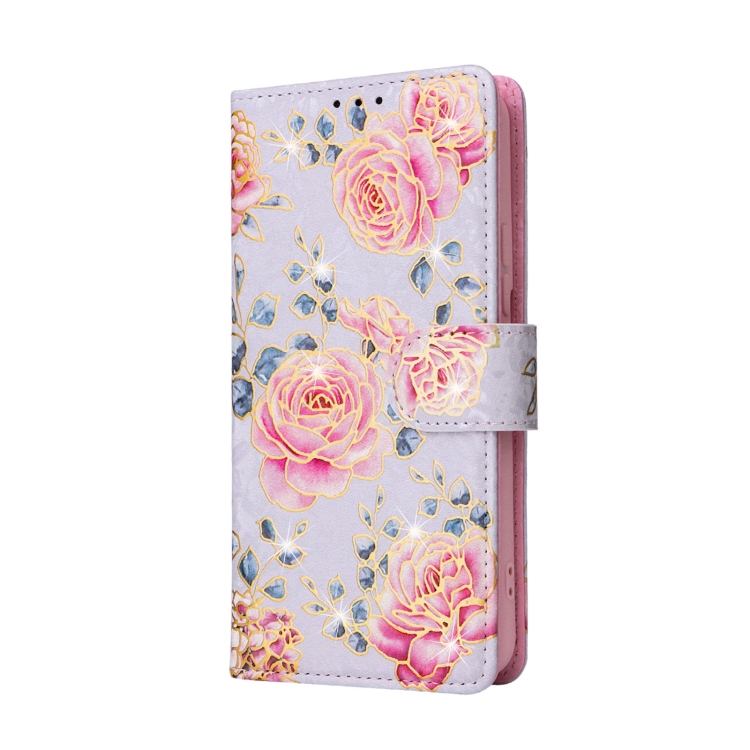 For Samsung Galaxy S22 Plus Bronzing Painting RFID Leather Case(Pastoral Rose) For Samsung Galaxy S22 Plus Bronzing Painting RFID Leather Case(Pastoral Rose)