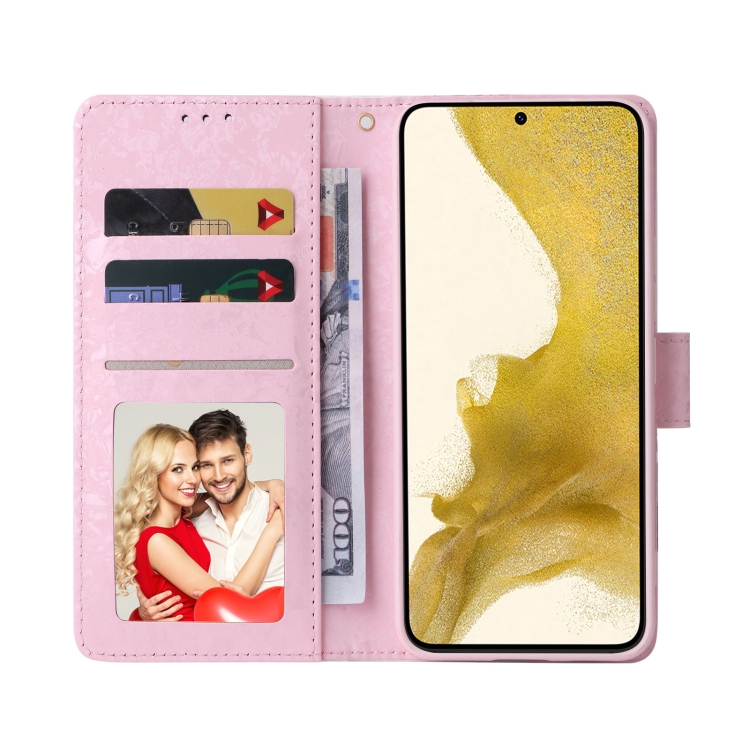 For Samsung Galaxy S22 Plus Bronzing Painting RFID Leather Case(Pastoral Rose) For Samsung Galaxy S22 Plus Bronzing Painting RFID Leather Case(Pastoral Rose)