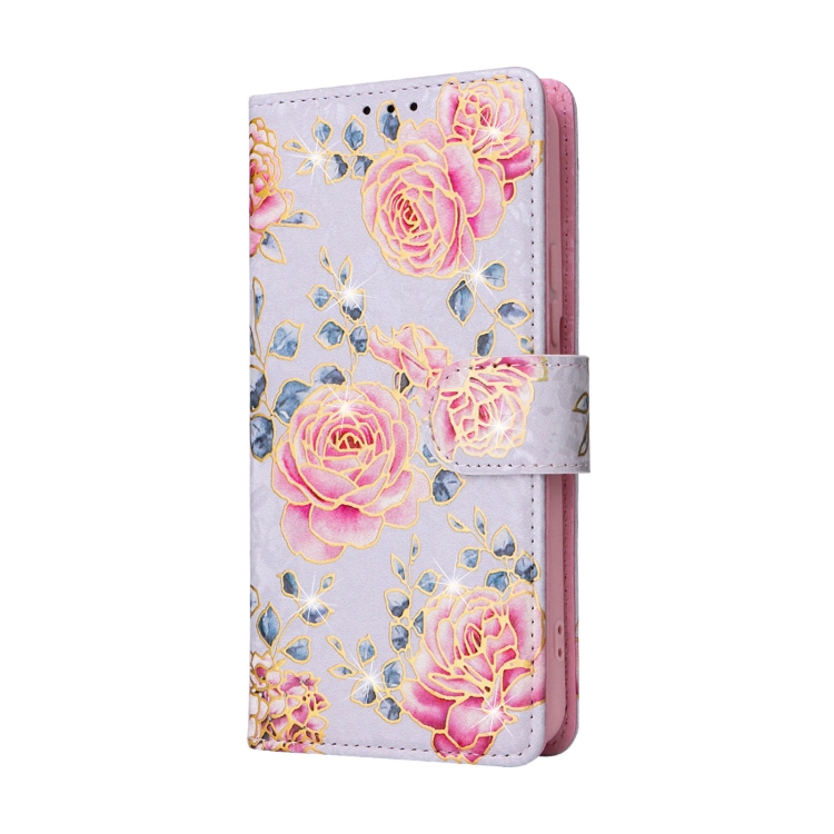 For Samsung Galaxy S22 Bronzing Painting RFID Leather Case(Pastoral Rose) For Samsung Galaxy S22 Bronzing Painting RFID Leather Case(Pastoral Rose)