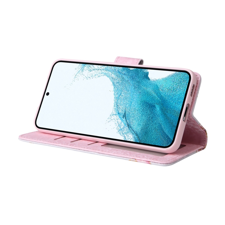 For Samsung Galaxy S22 Bronzing Painting RFID Leather Case(Pastoral Rose) For Samsung Galaxy S22 Bronzing Painting RFID Leather Case(Pastoral Rose)