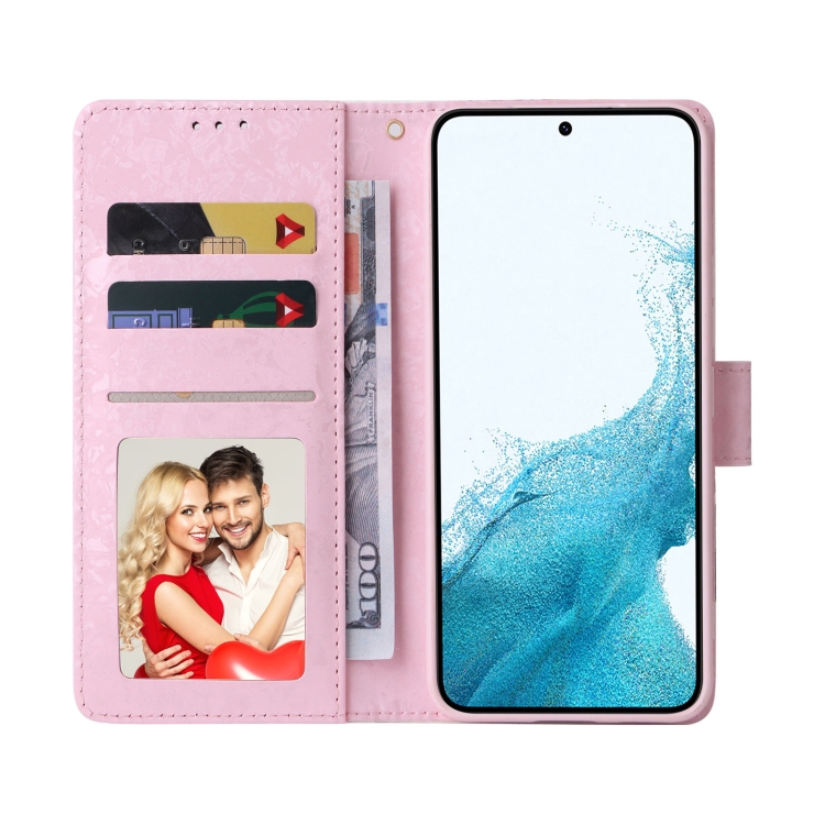 For Samsung Galaxy S22 Bronzing Painting RFID Leather Case(Pastoral Rose) For Samsung Galaxy S22 Bronzing Painting RFID Leather Case(Pastoral Rose)