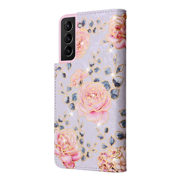 For Samsung Galaxy S21 Plus Bronzing Painting RFID Leather Case(Pastoral Rose) For Samsung Galaxy S21 Plus Bronzing Painting RFID Leather Case(Pastoral Rose)