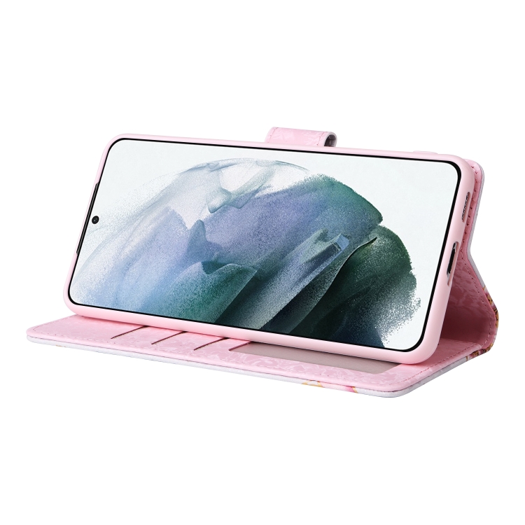 For Samsung Galaxy S21 Plus Bronzing Painting RFID Leather Case(Pastoral Rose) For Samsung Galaxy S21 Plus Bronzing Painting RFID Leather Case(Pastoral Rose)