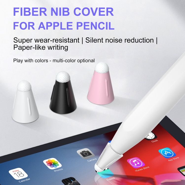 8 PCS / Set Fiber Texture Nib Protector For Apple Pencil(White) 8 PCS / Set Fiber Texture Nib Protector For Apple Pencil(White)