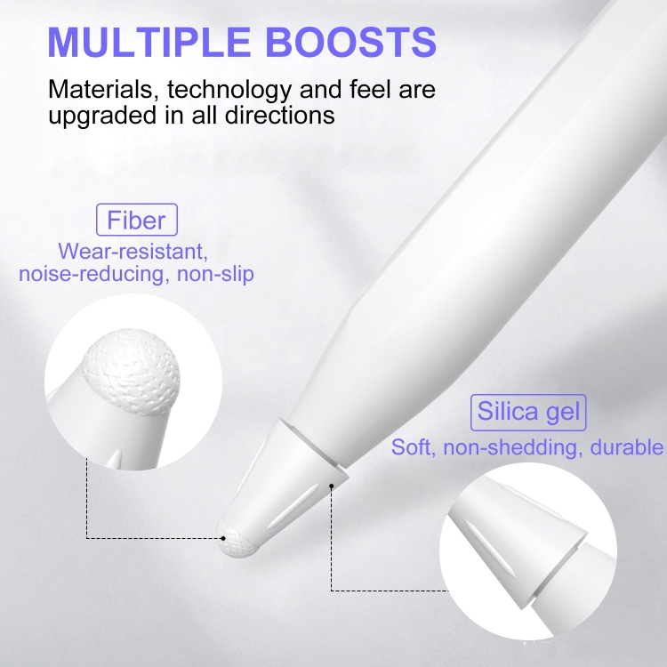 8 PCS / Set Fiber Texture Nib Protector For Apple Pencil(White) 8 PCS / Set Fiber Texture Nib Protector For Apple Pencil(White)
