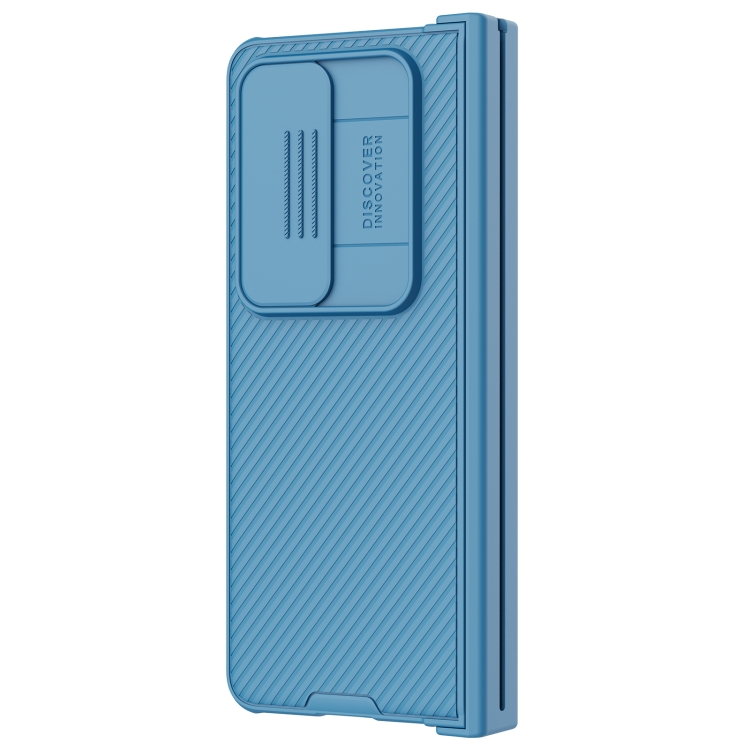 For Samsung Galaxy Z Fold4 NILLKIN Black Mirror Pro Series Camshield PC Phone Case, Simple Set (Blue)