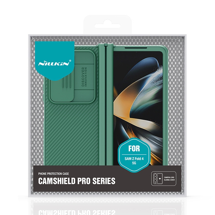 For Samsung Galaxy Z Fold4 NILLKIN Black Mirror Pro Series Camshield PC Phone Case, Simple Set (Blue)