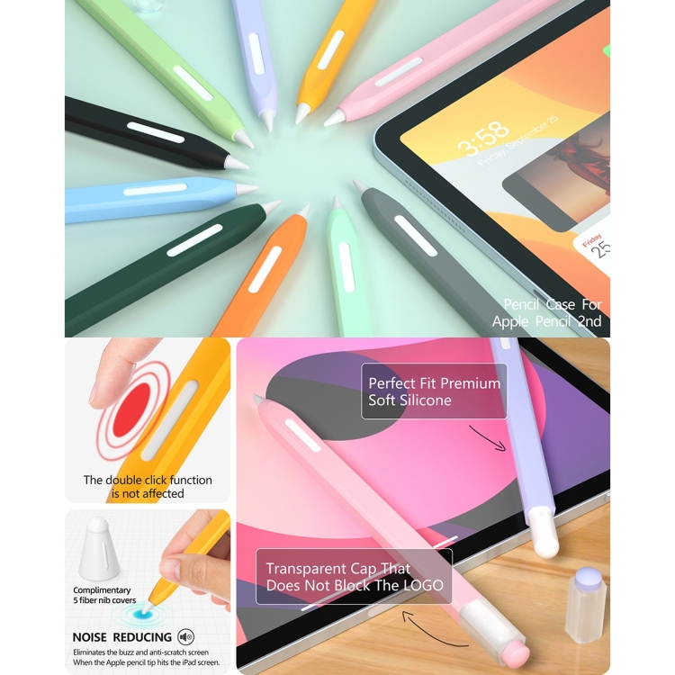 Stylus Jelly Silicone Protective Cover Short Set For Apple Pencil 2(Orange) Stylus Jelly Silicone Protective Cover Short Set For Apple Pencil 2(Orange)