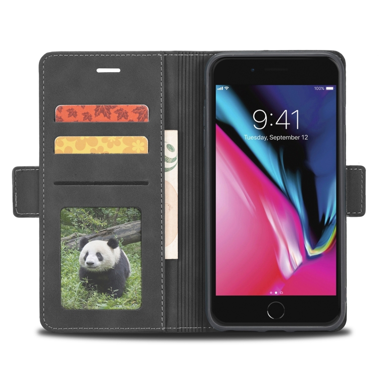 For iPhone SE 2022 / SE 2020 / 8 / 7 Forwenw Dual-side Buckle Leather Phone Case(Black) For iPhone SE 2022 / SE 2020 / 8 / 7 Forwenw Dual-side Buckle Leather Phone Case(Black)