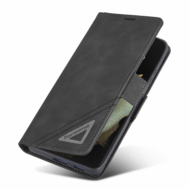 For Samsung Galaxy S21 Ultra 5G Forwenw Dual-side Buckle Leather Phone Case(Black) For Samsung Galaxy S21 Ultra 5G Forwenw Dual-side Buckle Leather Phone Case(Black)