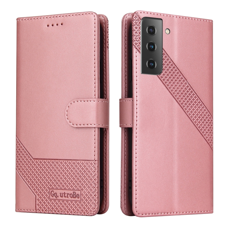For Samsung Galaxy S21 5G GQUTROBE Skin Feel Magnetic Leather Phone Case(Rose Gold) For Samsung Galaxy S21 5G GQUTROBE Skin Feel Magnetic Leather Phone Case(Rose Gold)