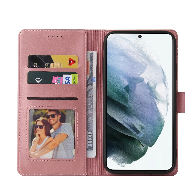 For Samsung Galaxy S21 5G GQUTROBE Skin Feel Magnetic Leather Phone Case(Rose Gold) For Samsung Galaxy S21 5G GQUTROBE Skin Feel Magnetic Leather Phone Case(Rose Gold)