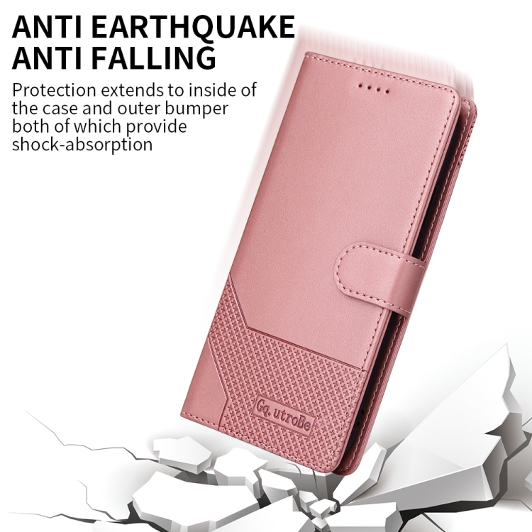 For Samsung Galaxy S21 5G GQUTROBE Skin Feel Magnetic Leather Phone Case(Rose Gold) For Samsung Galaxy S21 5G GQUTROBE Skin Feel Magnetic Leather Phone Case(Rose Gold)