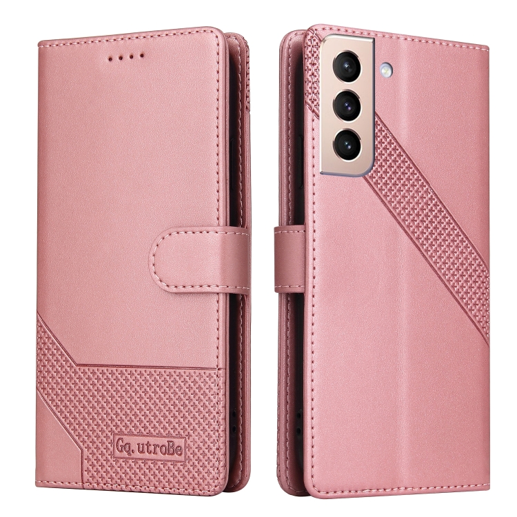 For Samsung Galaxy S21+ 5G GQUTROBE Skin Feel Magnetic Leather Phone Case(Rose Gold) For Samsung Galaxy S21+ 5G GQUTROBE Skin Feel Magnetic Leather Phone Case(Rose Gold)