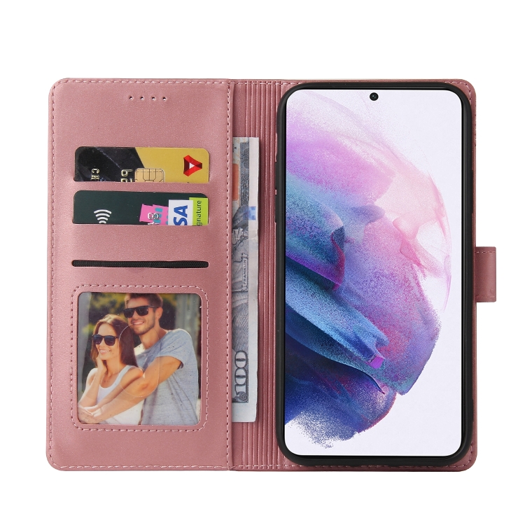 For Samsung Galaxy S21+ 5G GQUTROBE Skin Feel Magnetic Leather Phone Case(Rose Gold) For Samsung Galaxy S21+ 5G GQUTROBE Skin Feel Magnetic Leather Phone Case(Rose Gold)