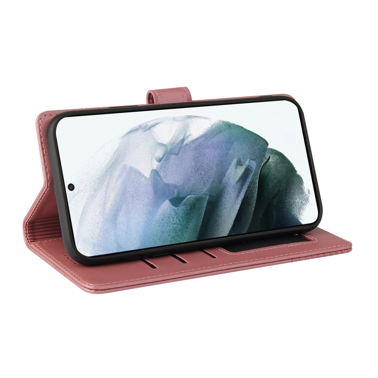 For Samsung Galaxy S22 5G GQUTROBE Skin Feel Magnetic Leather Phone Case(Rose Gold)