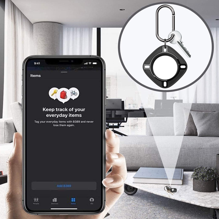 Locator Anti-Lost Square Carbon Fiber Case with Keychain Ring For AirTag(Blue) Locator Anti-Lost Square Carbon Fiber Case with Keychain Ring For AirTag(Blue)