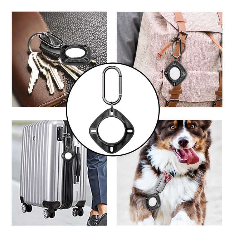 Locator Anti-Lost Square Carbon Fiber Case with Keychain Ring For AirTag(Blue) Locator Anti-Lost Square Carbon Fiber Case with Keychain Ring For AirTag(Blue)