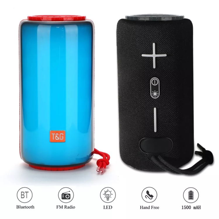 T&G TG639 10W Portable LED Light TWS Wireless Bluetooth Speaker(Light Blue)