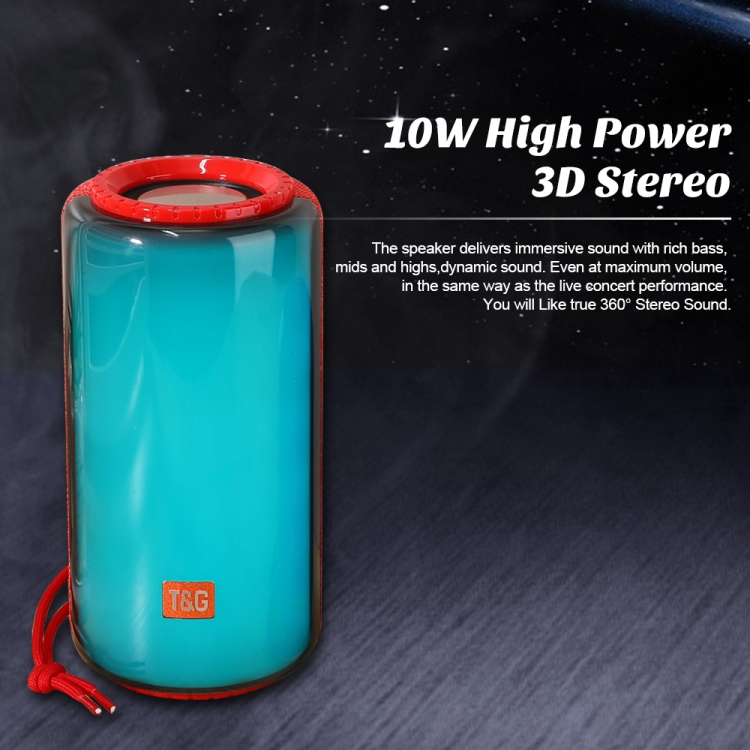 T&G TG639 10W Portable LED Light TWS Wireless Bluetooth Speaker(Light Blue)