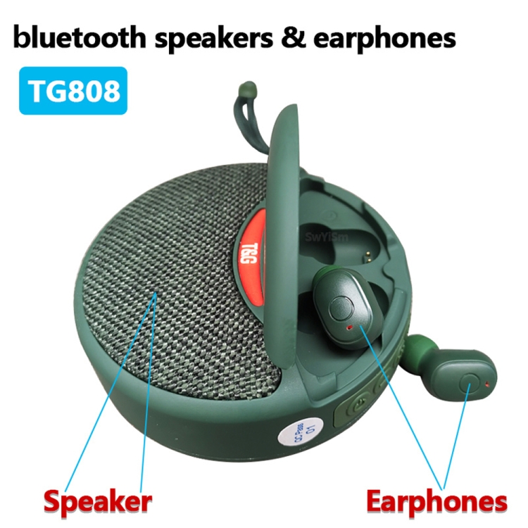 T&G TG808 2 in 1 Mini Wireless Bluetooth Speaker Wireless Headphones(Black)