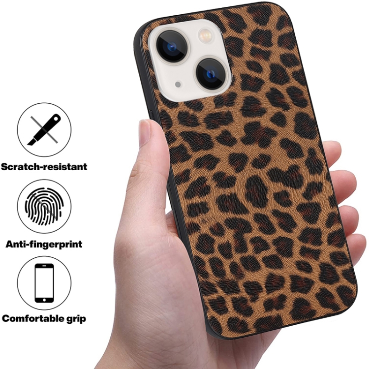 For iPhone 14 TPU Leather Phone Case (Yellow Leopard Texture) For iPhone 14 TPU Leather Phone Case (Yellow Leopard Texture)