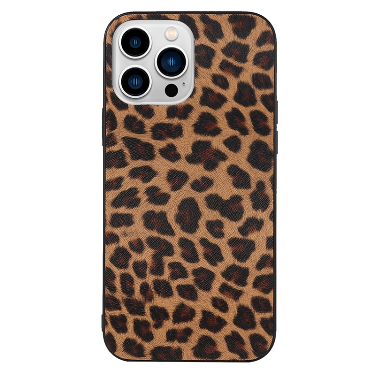 For iPhone 14 Pro TPU Leather Phone Case(Yellow Leopard Texture) For iPhone 14 Pro TPU Leather Phone Case(Yellow Leopard Texture)